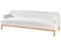 Miniatyrbild 5 av 10: Soffa 3-sits Off-White Bouclétyg Träben Vardagsrum Stilfull Elegant
