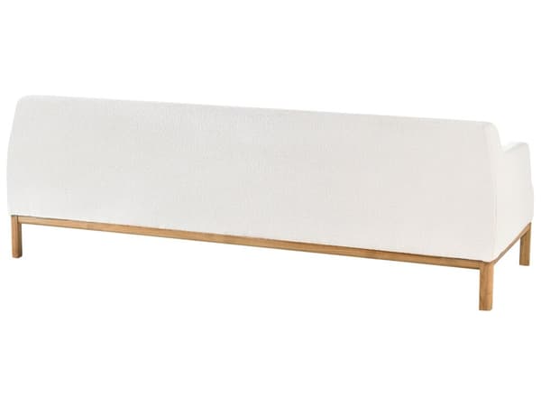 Soffa 3-sits Off-White Bouclétyg Träben Vardagsrum Stilfull Elegant