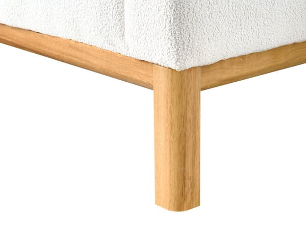 Soffa 3-sits Off-White Bouclétyg Träben Vardagsrum Stilfull Elegant