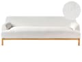 Miniatyrbild 1 av 10: Soffa 3-sits Off-White Bouclétyg Träben Vardagsrum Stilfull Elegant