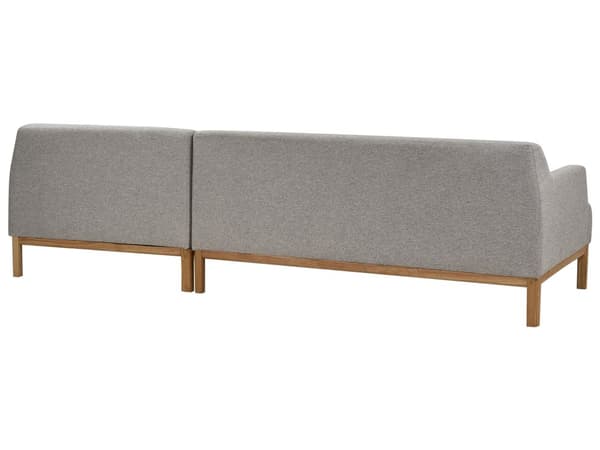 Soffa Vänster Grå Polyester Tyg Träben Vardagsrum Stilfull Elegant