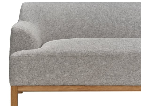 Soffa Vänster Grå Polyester Tyg Träben Vardagsrum Stilfull Elegant