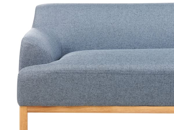 Soffa Vänster Blå Polyester Tyg Träben Vardagsrum Stilfull Elegant