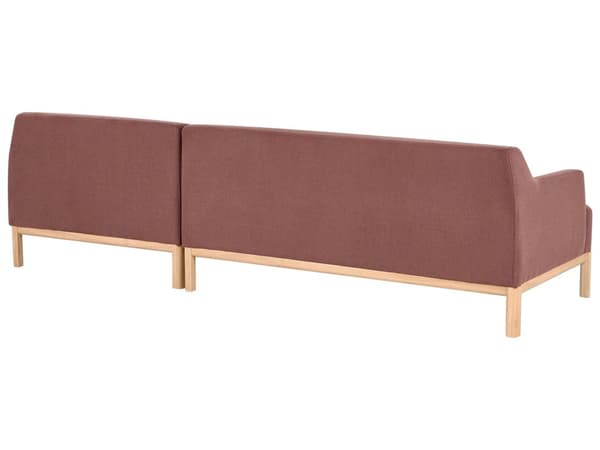 Soffa Vänster Vinröd Polyester Tyg Träben Vardagsrum Stilfull Elegant