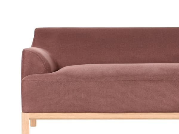 Soffa Vänster Vinröd Polyester Tyg Träben Vardagsrum Stilfull Elegant