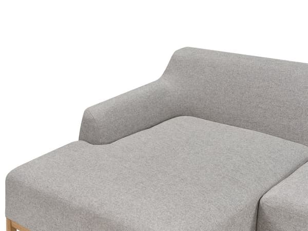 Soffa Höger Grå Polyester Tyg Träben Vardagsrum Stilfull Elegant