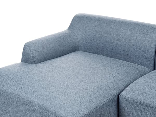 Soffa Höger Blå Polyester Tyg Träben Vardagsrum Stilfull Elegant