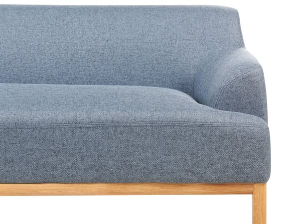 Soffa Höger Blå Polyester Tyg Träben Vardagsrum Stilfull Elegant