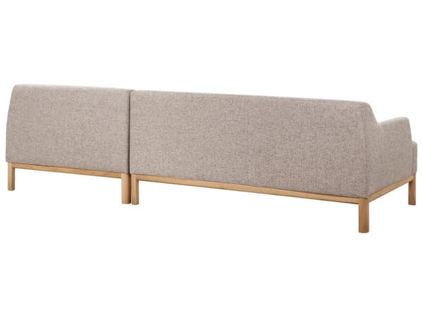 Soffa Vänster Ljusbrun Polyester Tyg Träben Vardagsrum Stilfull Elegant