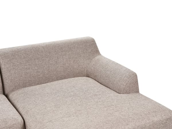 Soffa Vänster Ljusbrun Polyester Tyg Träben Vardagsrum Stilfull Elegant