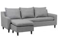 Miniatyrbillede 4 af 11: Hjørnesofa med Chaiselong Lysegrå Polyester 3 Personers Sofa L Formet Sofa Dyb Blød Stofsofa Design Højrevendt