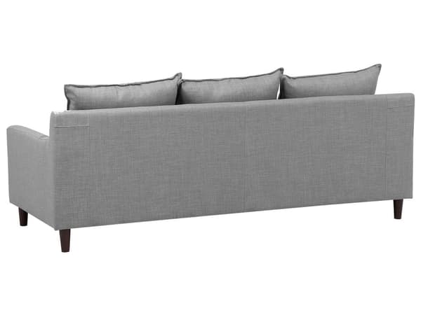 Hjørnesofa med Chaiselong Lysegrå Polyester 3 Personers Sofa L Formet Sofa Dyb Blød Stofsofa Design Højrevendt