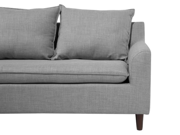 Hjørnesofa med Chaiselong Lysegrå Polyester 3 Personers Sofa L Formet Sofa Dyb Blød Stofsofa Design Højrevendt