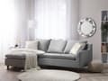 Miniatyrbillede 2 af 11: Hjørnesofa med Chaiselong Lysegrå Polyester 3 Personers Sofa L Formet Sofa Dyb Blød Stofsofa Design Højrevendt