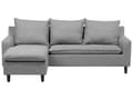 Miniatyrbillede 1 af 11: Hjørnesofa med Chaiselong Lysegrå Polyester 3 Personers Sofa L Formet Sofa Dyb Blød Stofsofa Design Højrevendt