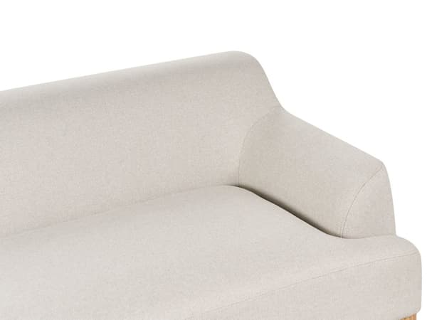 Sofa Lys Beige Polyester 3 Personers Tyk Polstret Dyb Blød Stofsofa til Stuen Moderne Inspiration Stue Møbel Klassisk