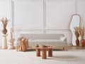 Miniatyrbillede 2 af 9: Sofa Lys Beige Polyester 3 Personers Tyk Polstret Dyb Blød Stofsofa til Stuen Moderne Inspiration Stue Møbel Klassisk
