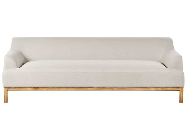 Sofa Lys Beige Polyester 3 Personers Tyk Polstret Dyb Blød Stofsofa til Stuen Moderne Inspiration Stue Møbel Klassisk