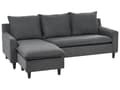 Miniatyrbillede 4 af 10: Hjørnesofa med Chaiselong Mørkegrå Polyester 3 Personers Sofa L Formet Sofa Dyb Blød Stofsofa Design Højrevendt