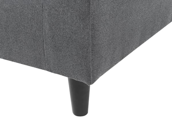 Hjørnesofa med Chaiselong Mørkegrå Polyester 3 Personers Sofa L Formet Sofa Dyb Blød Stofsofa Design Højrevendt