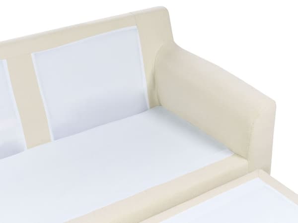 Hörnsoffa Vänster Beige Tygklädsel Träben Schäslong Kudde Rygg