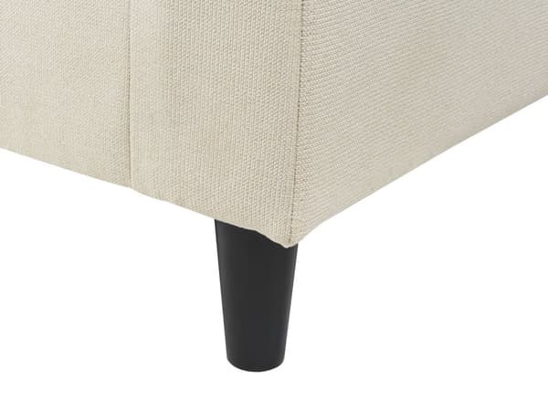 Hörnsoffa Vänster Beige Tygklädsel Träben Schäslong Kudde Rygg