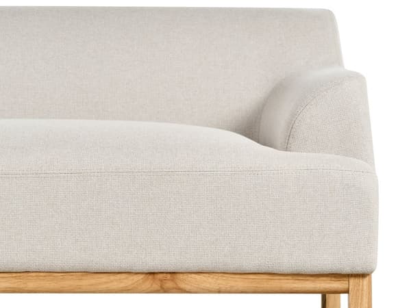 Hjørnesofa Lys beige Polyesterstoff 3-seter Høyrevendt Ben i tre Vannavvisende stoff Moderne og tradisjonell stil Stue