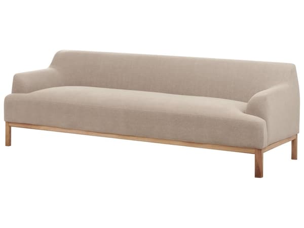 Sofa Beige Polyesterstoff 3-seter Ben i tre Vannavvisende stoff Moderne og tradisjonell stil Stue