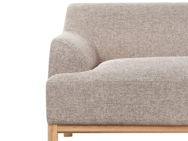 Hjørnesofa Lys Brun Polyesterstoff 3-seter Venstrevendt Ben i tre Vannavvisende stoff Moderne og tradisjonell stil Stue
