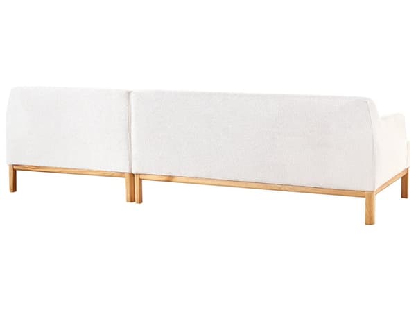 Hjørnesofa Off-white Bouclé 3-seter Venstrevendt Ben i tre Moderne og tradisjonell stil Stue