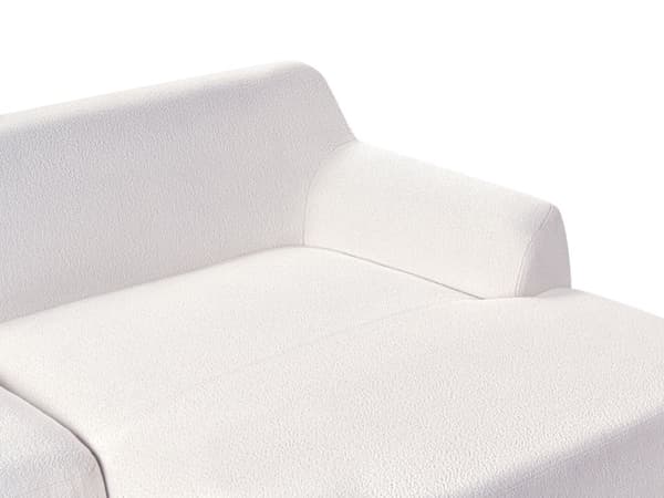 Hjørnesofa Off-white Bouclé 3-seter Venstrevendt Ben i tre Moderne og tradisjonell stil Stue