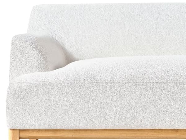 Hjørnesofa Off-white Bouclé 3-seter Venstrevendt Ben i tre Moderne og tradisjonell stil Stue