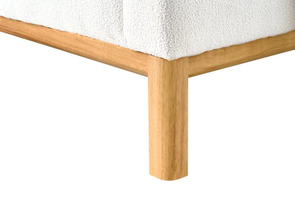 Hjørnesofa Off-white Bouclé 3-seter Venstrevendt Ben i tre Moderne og tradisjonell stil Stue