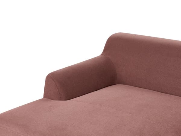 Hjørnesofa Vinrødt Polyesterstoff 3-seter Høyrevendt Ben i tre Vannavvisende stoff Moderne og tradisjonell stil Stue