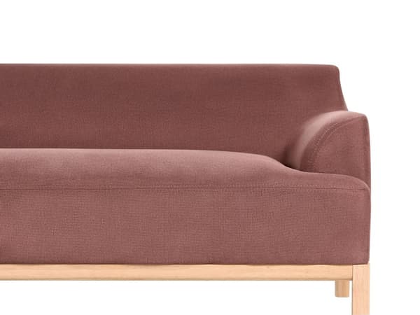 Hjørnesofa Vinrødt Polyesterstoff 3-seter Høyrevendt Ben i tre Vannavvisende stoff Moderne og tradisjonell stil Stue