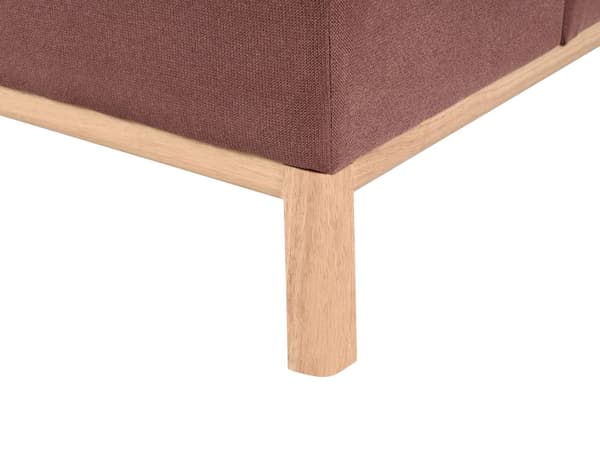 Hjørnesofa Vinrødt Polyesterstoff 3-seter Venstrevendt Ben i tre Vannavvisende stoff Moderne og tradisjonell stil Stue