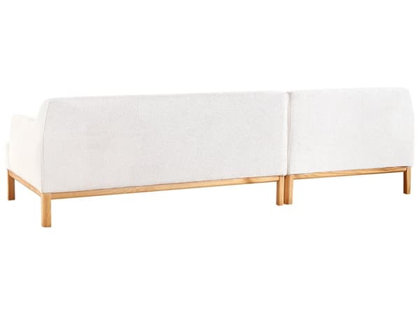 Hjørnesofa Off-white Bouclé 3-seter Høyrevendt Ben i tre Moderne og tradisjonell stil Stue