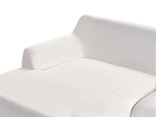 Hjørnesofa Off-white Bouclé 3-seter Høyrevendt Ben i tre Moderne og tradisjonell stil Stue