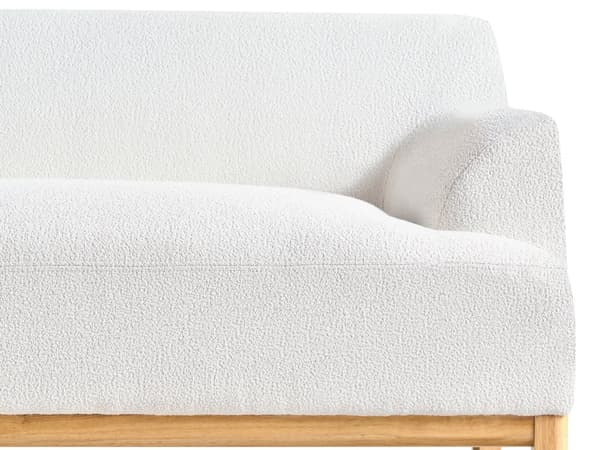 Hjørnesofa Off-white Bouclé 3-seter Høyrevendt Ben i tre Moderne og tradisjonell stil Stue