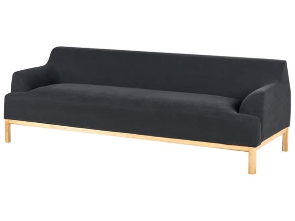 Sofa Svart Polyesterstoff 3-seter Ben i tre Vannavvisende stoff Moderne og tradisjonell stil Stue