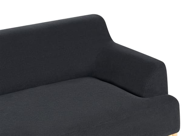 Sofa Svart Polyesterstoff 3-seter Ben i tre Vannavvisende stoff Moderne og tradisjonell stil Stue