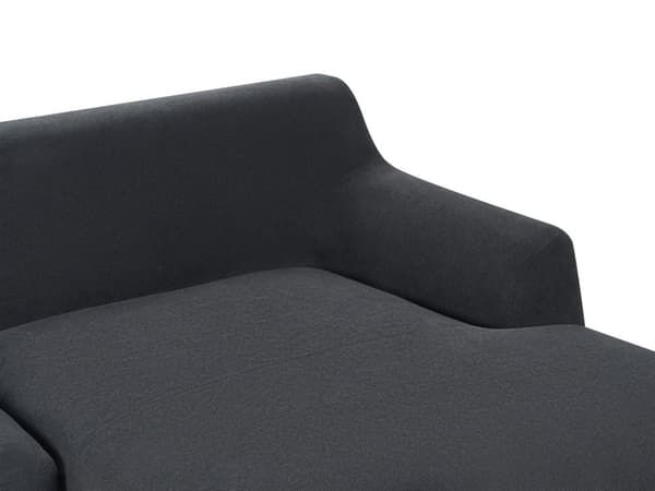 Hjørnesofa Svart Polyesterstoff 3-seter Venstrevendt Ben i tre Vannavvisende stoff Moderne og tradisjonell stil Stue