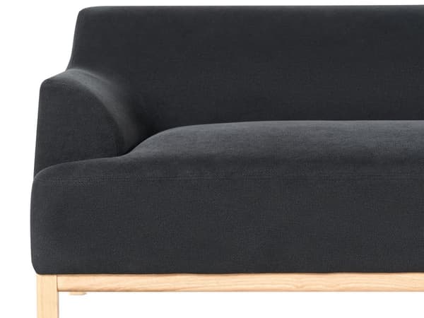 Hjørnesofa Svart Polyesterstoff 3-seter Venstrevendt Ben i tre Vannavvisende stoff Moderne og tradisjonell stil Stue