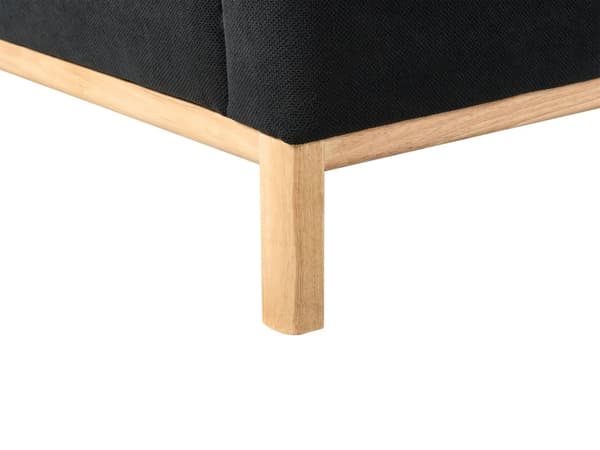 Hjørnesofa Svart Polyesterstoff 3-seter Venstrevendt Ben i tre Vannavvisende stoff Moderne og tradisjonell stil Stue