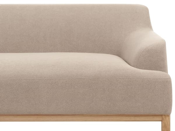 Hjørnesofa Taupe Polyesterstoff 3-seter Høyrevendt Ben i tre Vannavvisende stoff Moderne og tradisjonell stil Stue