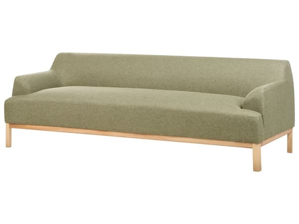 Sofa Grønn Polyesterstoff 3-seter Ben i tre Vannavvisende stoff Moderne og tradisjonell stil Stue