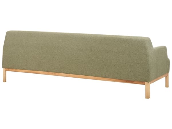 Sofa Grønn Polyesterstoff 3-seter Ben i tre Vannavvisende stoff Moderne og tradisjonell stil Stue