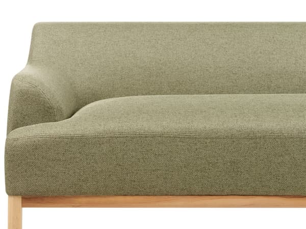 Sofa Grønn Polyesterstoff 3-seter Ben i tre Vannavvisende stoff Moderne og tradisjonell stil Stue
