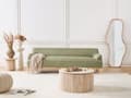 Miniatyrbilde 2 av 9: Sofa Grønn Polyesterstoff 3-seter Ben i tre Vannavvisende stoff Moderne og tradisjonell stil Stue