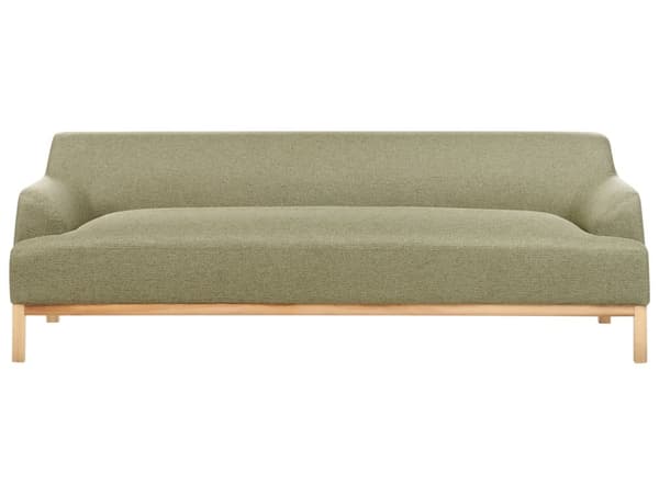 Sofa Grønn Polyesterstoff 3-seter Ben i tre Vannavvisende stoff Moderne og tradisjonell stil Stue